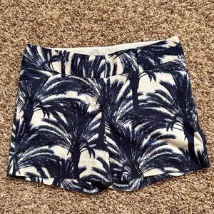 The Limited Navy and Cream Palm Print Shorts